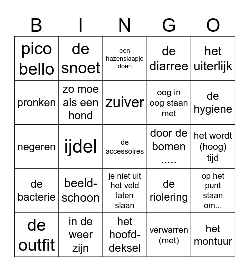 Taal op Maat groep 6 thema 2 Bingo Card