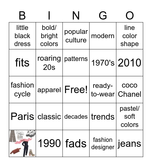 fashion vs fads vs classics Bingo Card