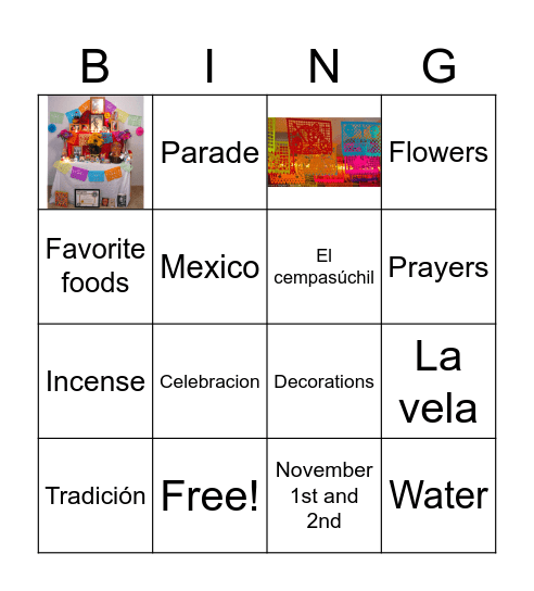 Day of the Dead Bingo Card