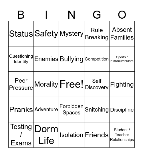 Alayna O'Connor Bingo Card