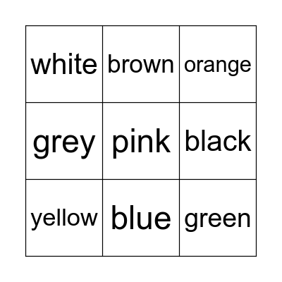 Color BINGO Card