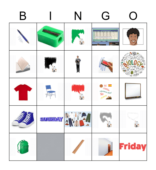 Español 1 - Unidad 2: En la clase Bingo Card