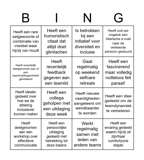 Human Bingo Card