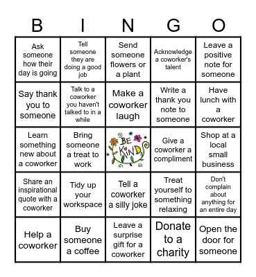 KINDNESS Bingo Card