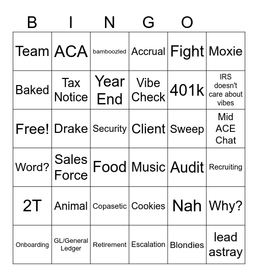 Team Jerome Bingo Card