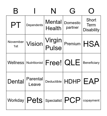 HL OE 2024 Bingo Card