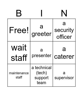 Start Up 5 Unit 9 Lesson 1: "People at a conference" Bingo Card