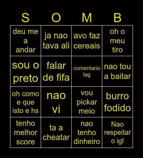 BINGO A SOMBRA Bingo Card