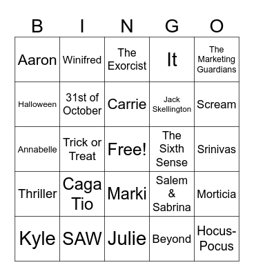 Halloween Bingo! Bingo Card