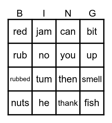 Green Storybook 9 - Pip's pizza Bingo Card