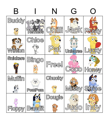 Bluey Bingo Card