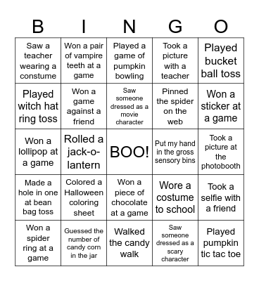 Halloween Bingo Card