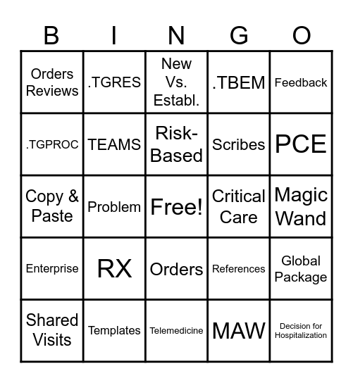COMPLIANCE Bingo Card