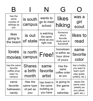 STF Week 4 Social Bingo Card