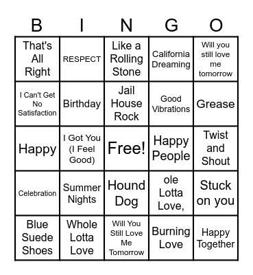 CJ's Birthday Bingo Card