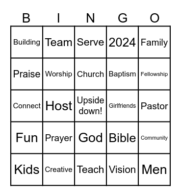 NCC Vision Party 2024 Bingo Card