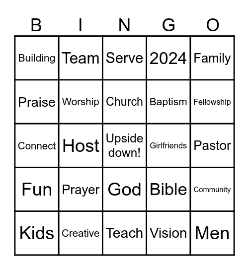 NCC Vision Party 2024 Bingo Card