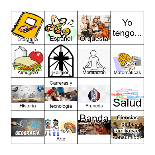 Las Asignaturas Bingo Card