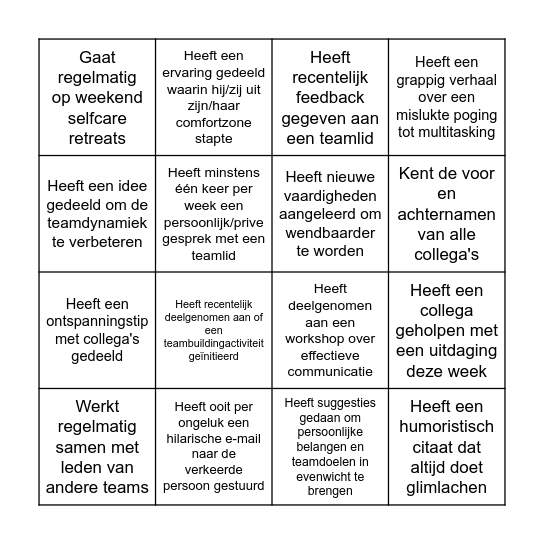 Human Bingo Card