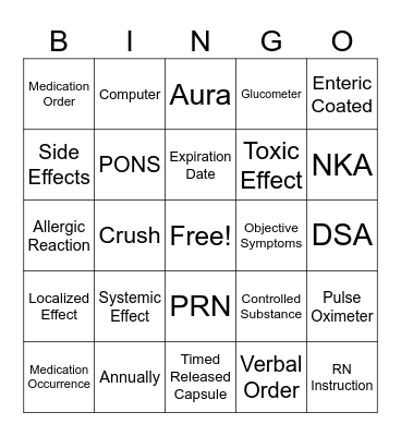 AMAP BINGO Card