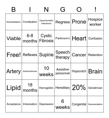 Chapter 14 Bingo Card
