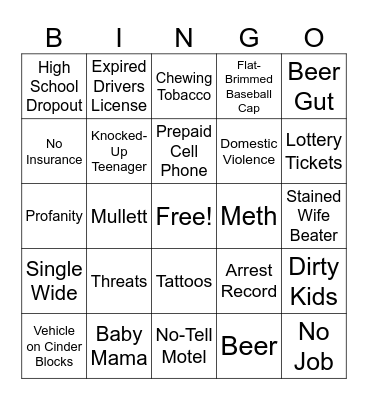 Pit Dad Bingo Card