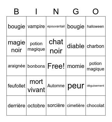 Halloween Bingo Card