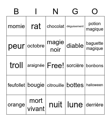 Halloween Bingo Card