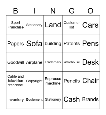 Assets Bingo Card