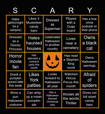 Halloween Bingo Card