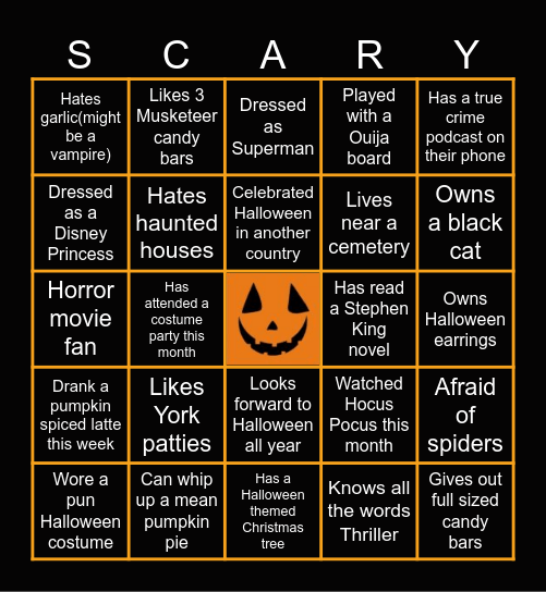 Halloween Bingo Card