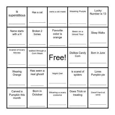 FIND THE GUEST BINGO Card