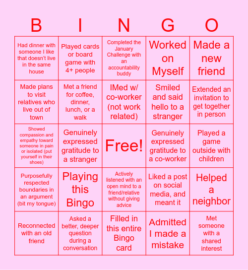 THE POWER OF HUMAN CONNECTION Bingo Card