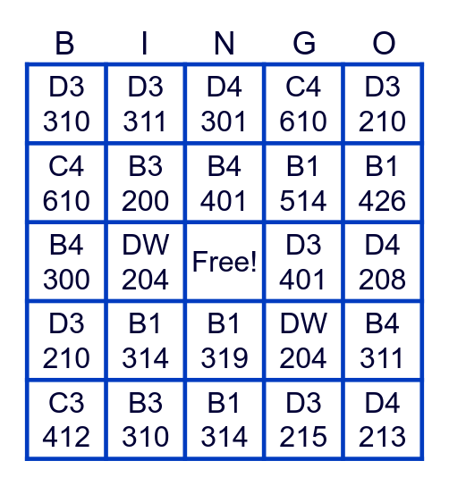 Leasing Bingo! Bingo Card