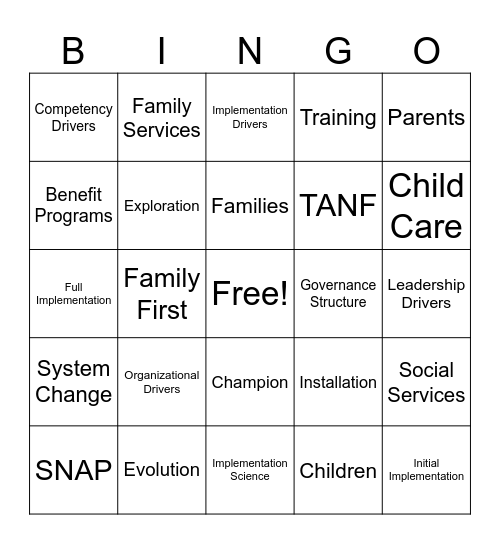 Evolution Bingo Card