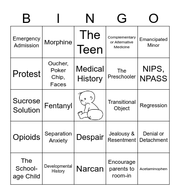Bingo Peds Review Hospitalization Bingo Card