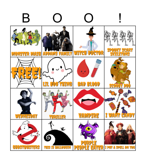 Halloween Sing-O Music Therapy 2023 Bingo Card