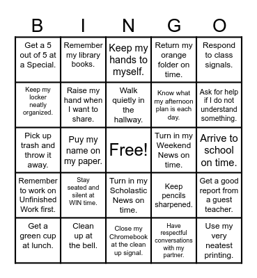 ResponsiBINGO Card