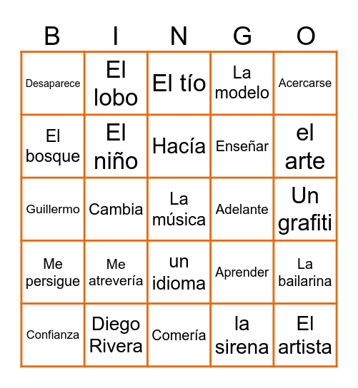 Huellas 1-5 Bingo Card