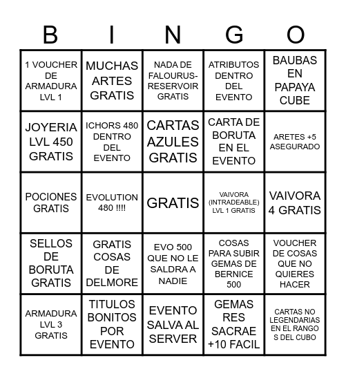 PAPAYA BINGO Card