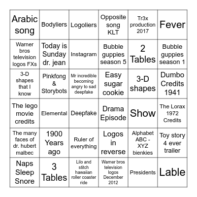 1789-2023 Bingo Card