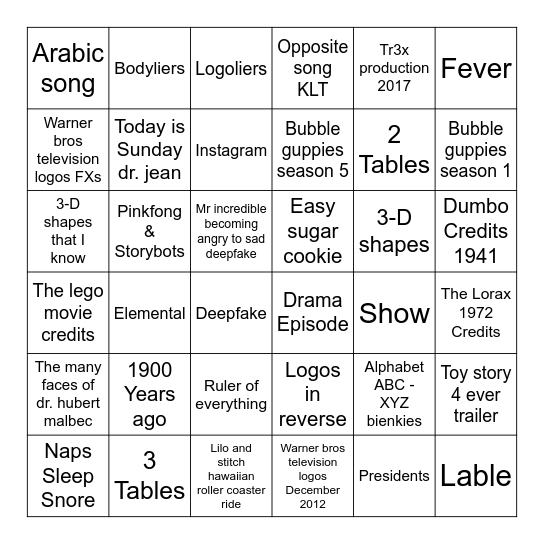 1789-2023 Bingo Card