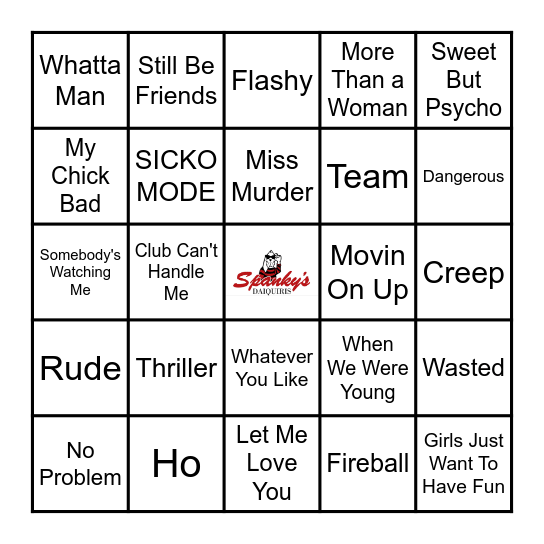Spanky's Music Bingo 10/24/23 Bingo Card