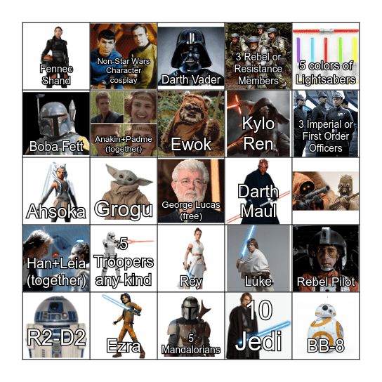 May the 4th Be With You! Blackout Bingo Card