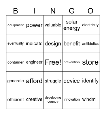 Inventive Solutions Bingo Card