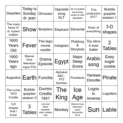 1789-2023 Bingo Card