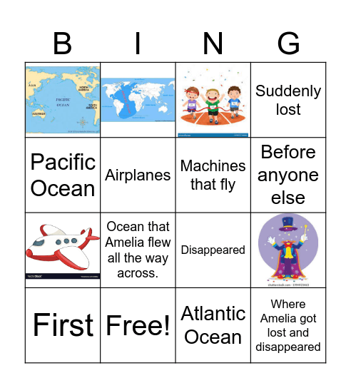 Amelia Earhart Bingo Card