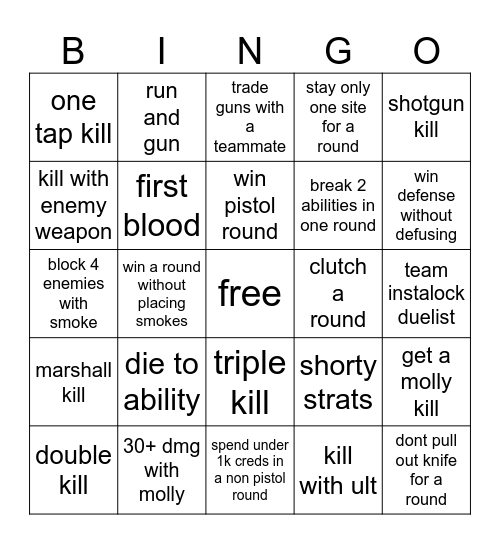 make kaori suffer Bingo Card