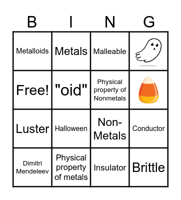 Science Bingo - M, N, & M Bingo Card
