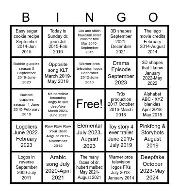2009-2023 Bingo Card